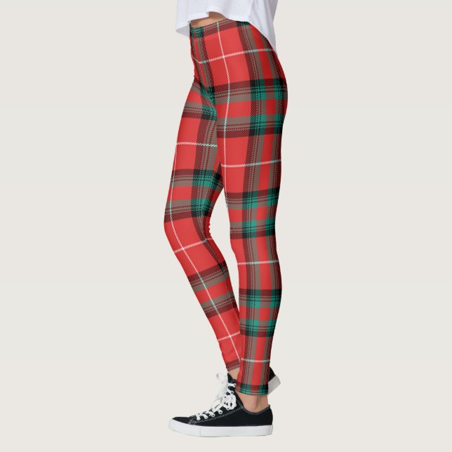 Escocés Glas Red Tartan Mujeres Leggings (Izquierda)