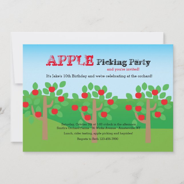 Escojamos invitación a manzanas (Anverso)