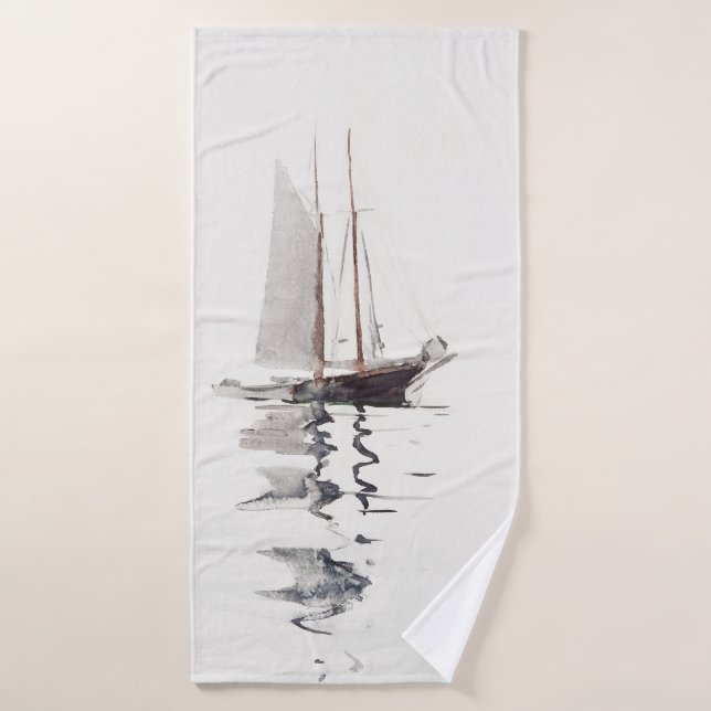 Escolar de dos máscaras con danza de Winslow Homer (Toalla de baño)