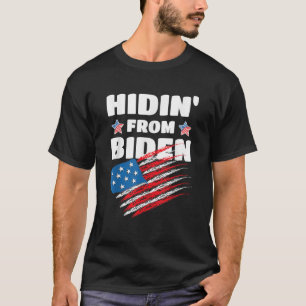 Escondiéndose de la camiseta de Biden Bandera de E