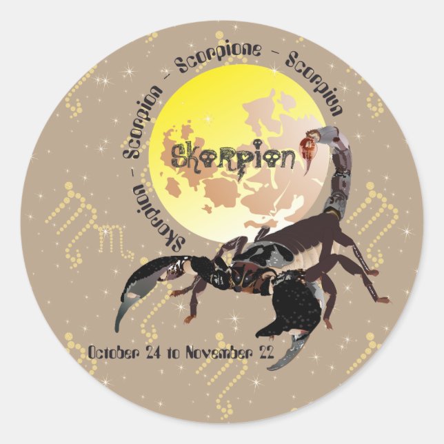 Escorpio 24 de octubre a 22 de noviembre Pegatina (Anverso)