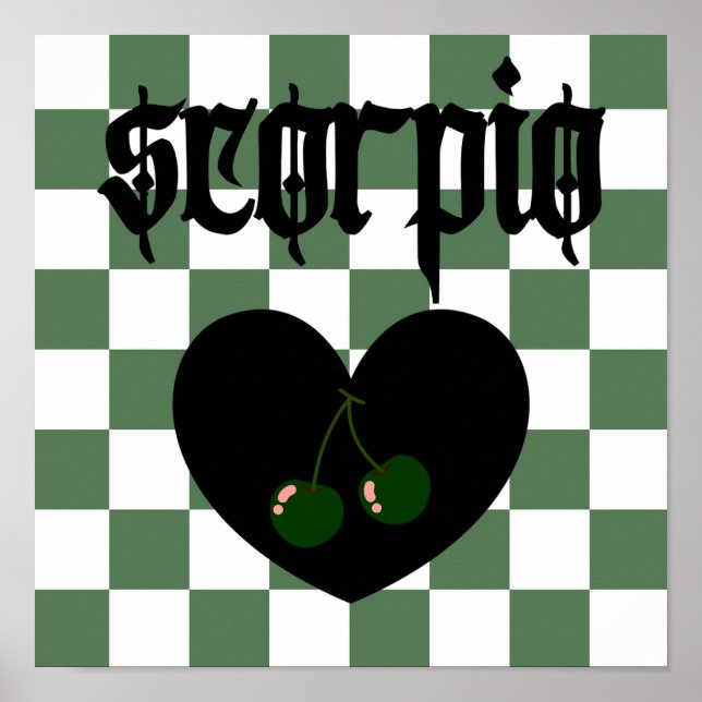 Escorpio Arte de cerezo bajo control estético góti (Frente)