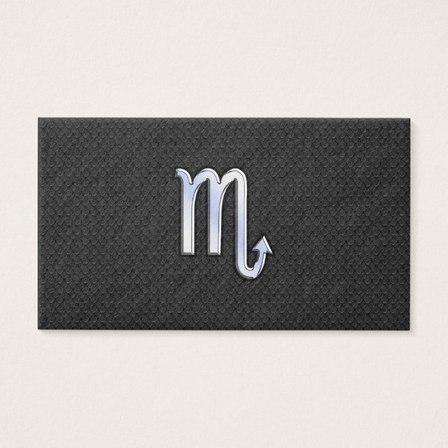 Escorpio Cromo zodiaco como piel de serpiente negr (Frente)