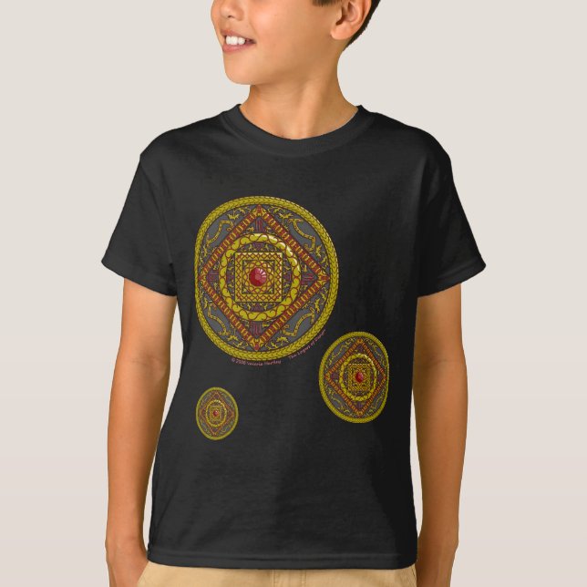 Escorpio Mandala Camisa de niño y bebé oscuro (Anverso)