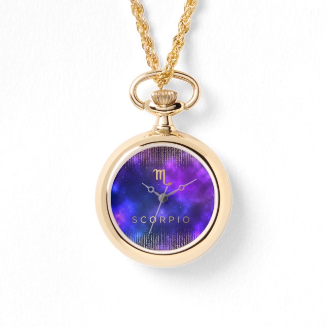 Escorpio Personalizado Zodiaco reloj de oro (Anverso)