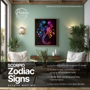 Escorpio Rótulos zodiacos Arte de pared acrílico c