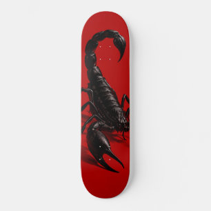 Escorpión Negro Patineta Roja Reptil Gótico