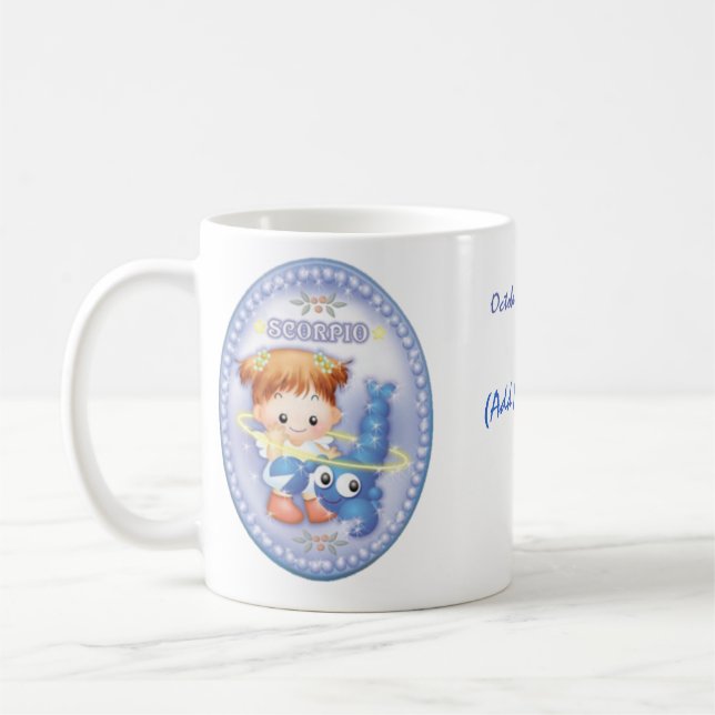Escorpión - taza personalizada del zodiaco (Izquierda)
