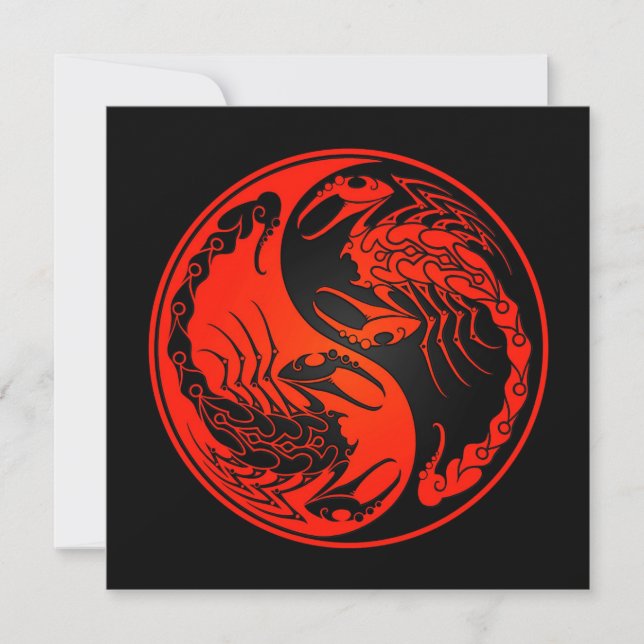 Escorpiones de Yin rojo y negro (Anverso)