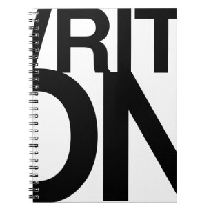 "Escriba en" tipo grande del cuaderno de la idea
