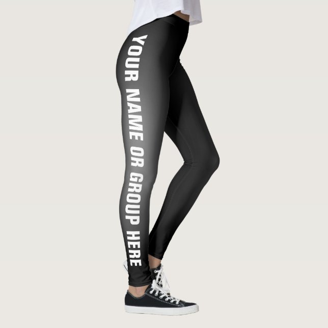 Escriba su nombre Negro Fade Personalizados Leggin (Derecha)