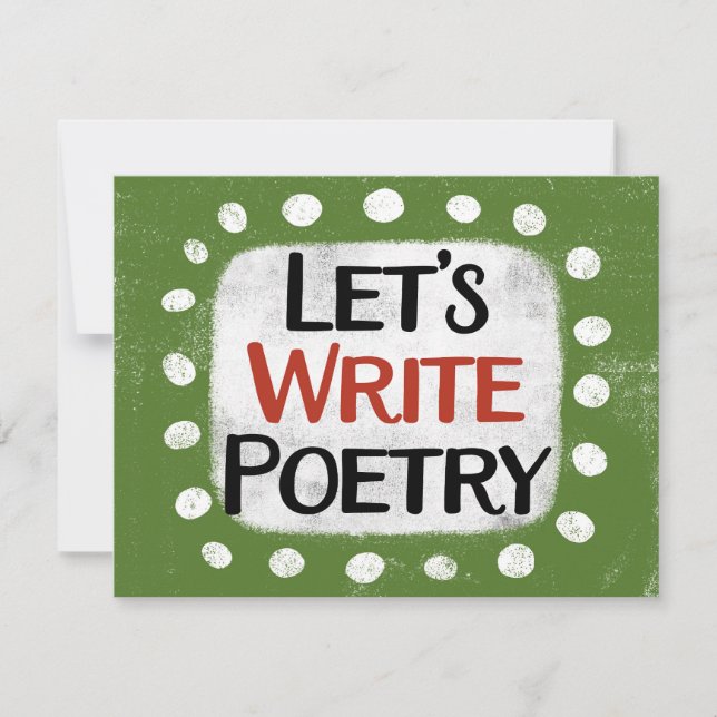 Escribamos tarjeta de felicitación de poesía (Anverso)