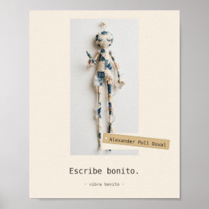 Escribe bonito — Juguetes de Tela Póster