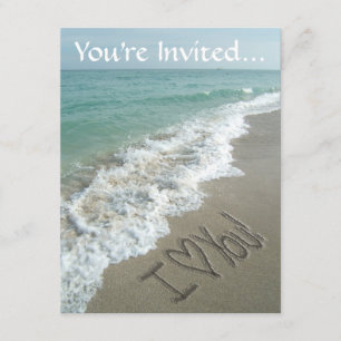 Escribiendo Arena en la Playa, Te Amo Invitaciones