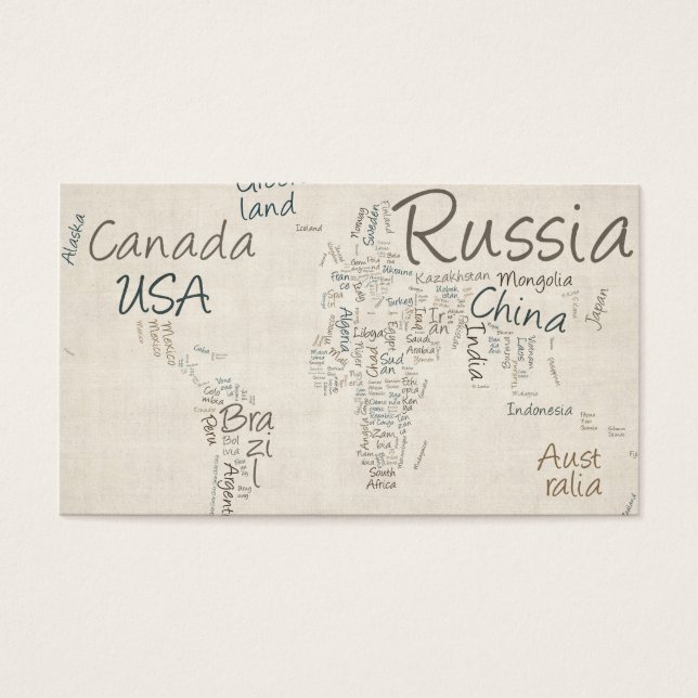 Escribiendo mapa de texto del mapa mundial (Frente)