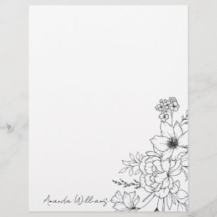 Escribir cartas sofisticadas con membrete floral