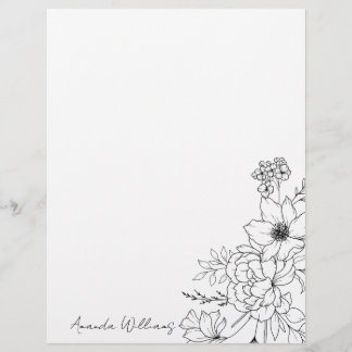 Escribir cartas sofisticadas con membrete floral