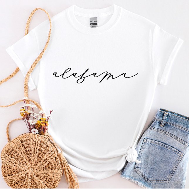 Escribir la camiseta de una mujer estatal en Alaba (Subido por el creador)