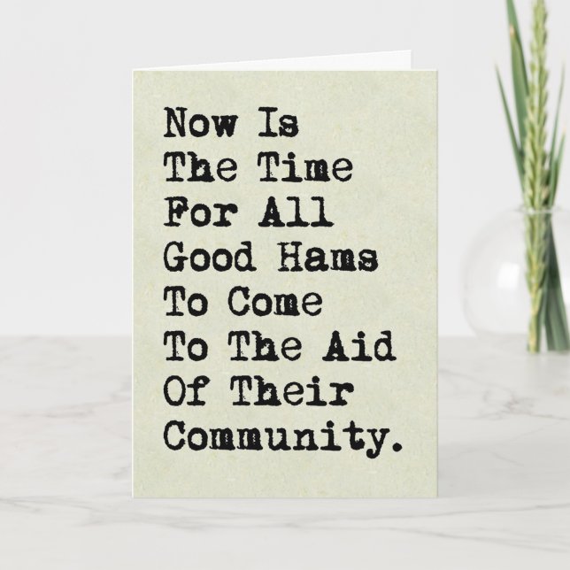 Escribir oferta de prueba Ham Radio Tarjeta de cum (Anverso)