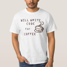 Escribirá el código para la camiseta del café