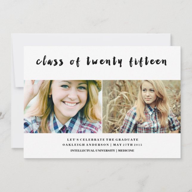 Escrito a mano | Clase de Invitación de Grad 2015 (Anverso)