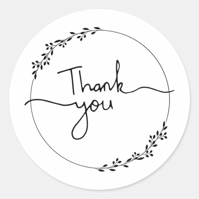 Escrito A Mano Gracias Pegatina (Anverso)