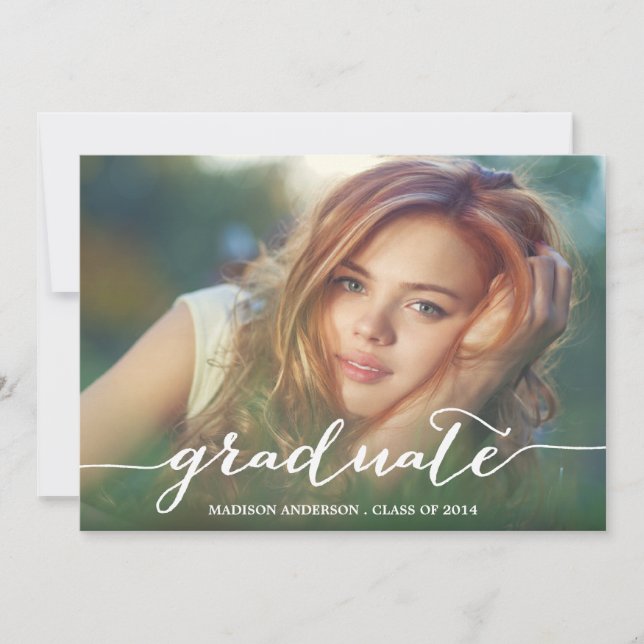 Escrito a mano| Invitación a la fiesta de graduaci (Anverso)