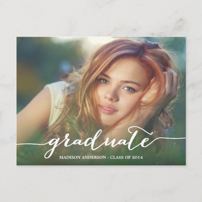 Escrito a mano | Invitación a postales de graduaci (Anverso)