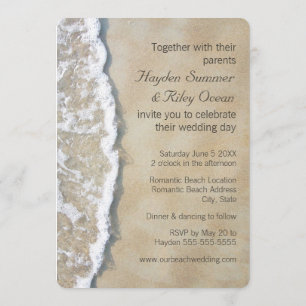 Escrito en la invitación a la boda de arena