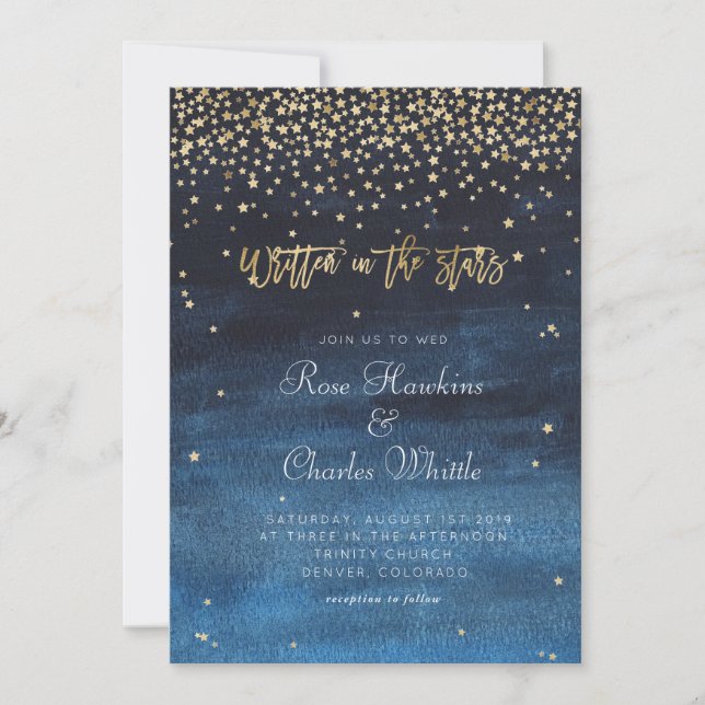 Escrito en la invitación a la boda de las estrella (Anverso)