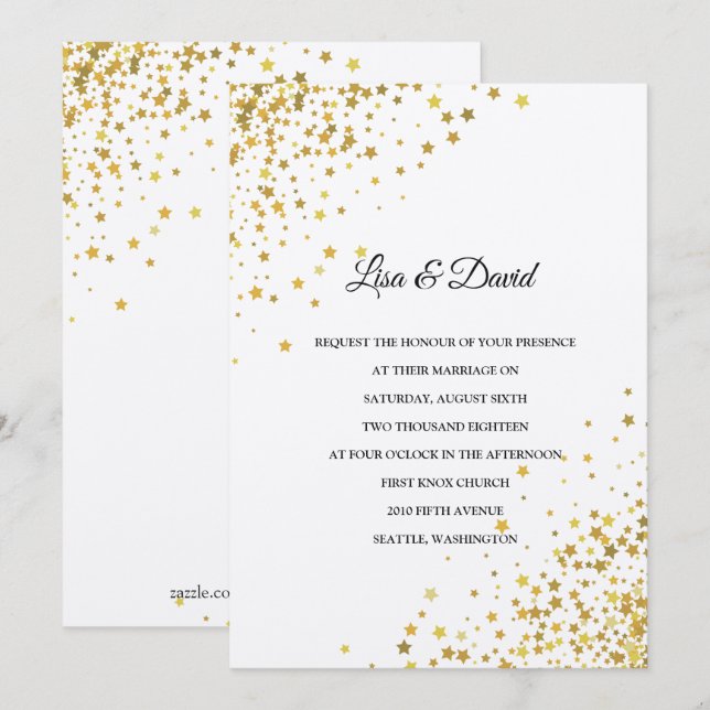 Escrito En La Invitación A La Boda De Las Estrella (Anverso / Reverso)