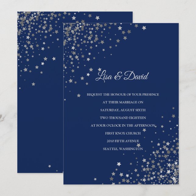 Escrito En La Invitación A La Boda De Las Estrella (Anverso / Reverso)