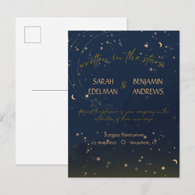 Escrito en la invitación a la postal del boda de l (Anverso / Reverso)