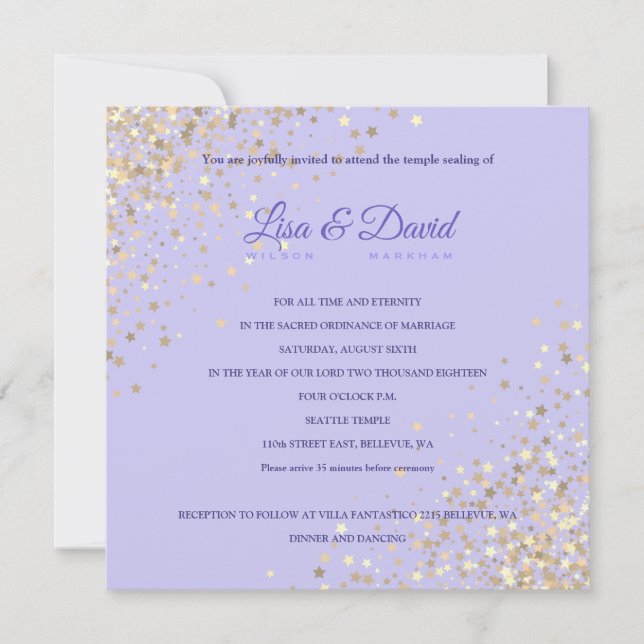 Escrito En La Invitación De Boda Y Recepción De La (Anverso)