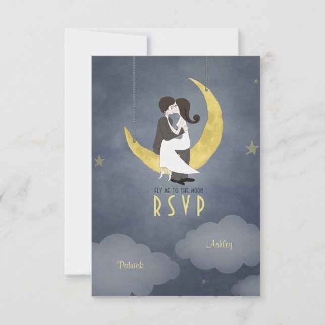 Escrito en la invitación RSVP de la boda de las es (Anverso)