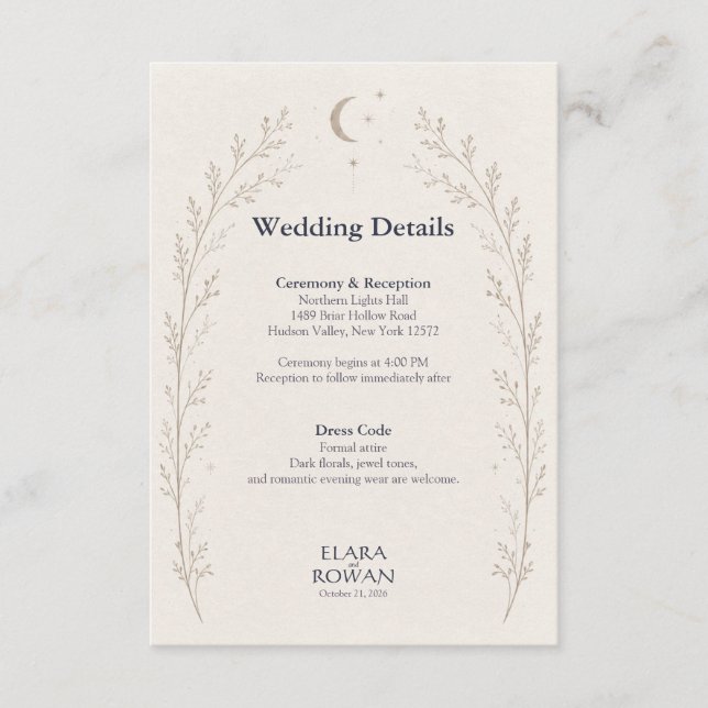 Escrito en las Estrellas Invitación de Boda Celest (Anverso)