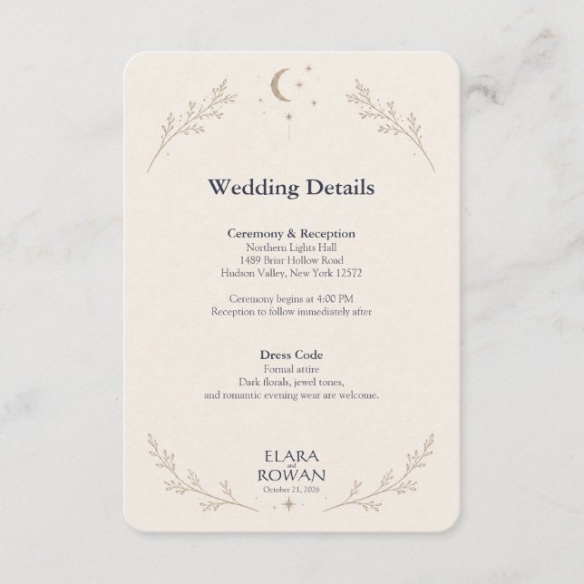 Escrito en las Estrellas Invitación de Boda Celest (Anverso)