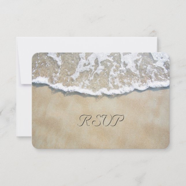 Escrito en Sand Beach Wedding RSVP (Anverso)