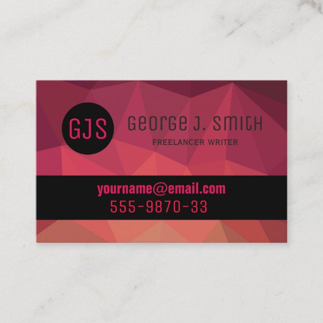 Escritor independiente, tarjeta de negocios modern (Anverso)