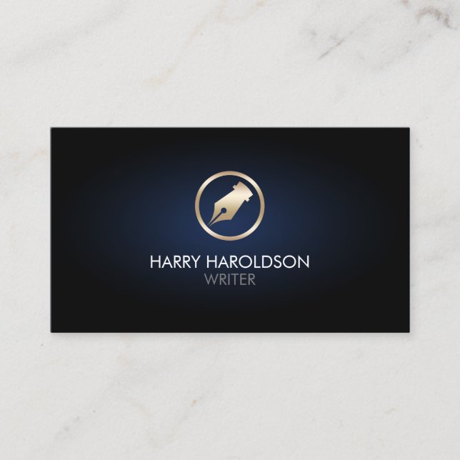 Escritor Pen Nib Icon Tarjeta de presentación (Anverso)