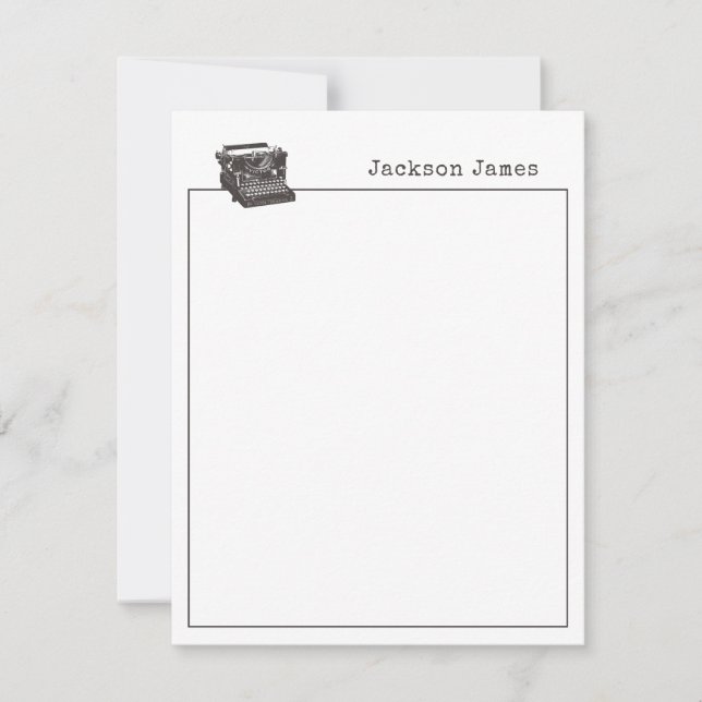 Escritora Typewriter Vintage tarjetas de Personali (Anverso)