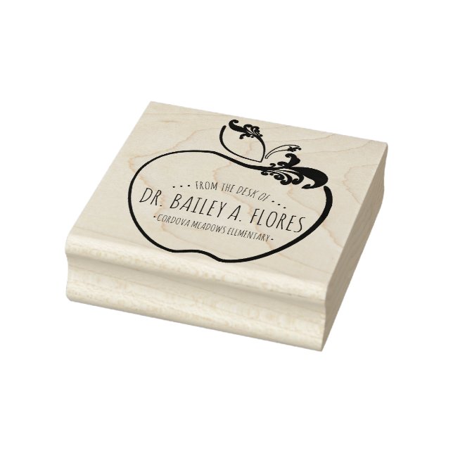 escritorio de profesores florece sello de manzana (Sello)