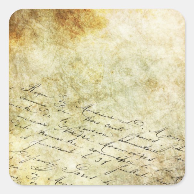 Escritura a mano antigua de época en Pegatinas de  (Anverso)
