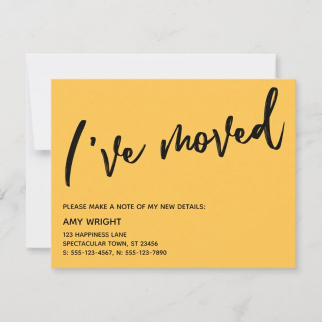 Escritura a mano informal que he movido tarjeta am (Anverso)