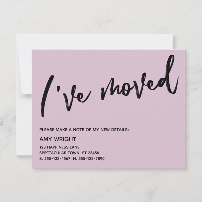 Escritura a mano informal que he movido tarjeta ro (Anverso)