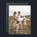 escritura a mano moderna gracias imán boda de foto<br><div class="desc">escritura a mano moderna elegante gracias imán boda de fotos</div>