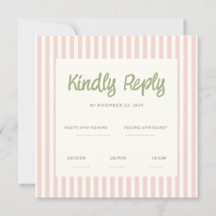 Escritura a mano Pastel Boda Retro Invitación Rsvp