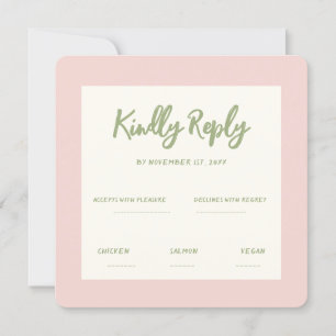 Escritura a mano Pastel Boda Retro Invitación Rsvp