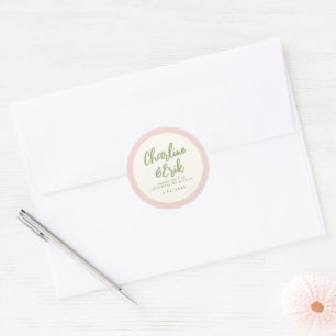 Escritura a mano Pinky RetroBoda Pegatina rectangu