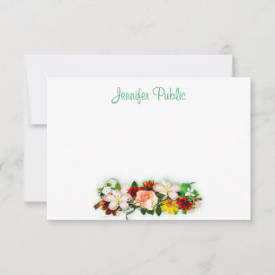 Escritura a mano Plantilla de texto Flores de agua